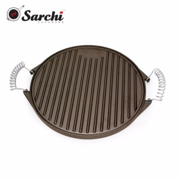 Cast iron Reversible gas griddle with Removable handle